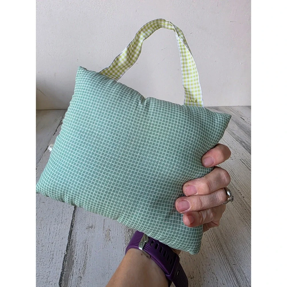 Vintage quilted Easter nest bird hanging green decor spring unique pillow